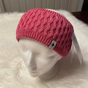 Smartwool, Headband, Fleece-lined, Pink, Merino Wool, Cable Knit, Stretch, NWT